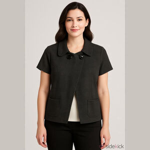 Reitmans Plaid Short Sleeve Jacket Size 13 NWT